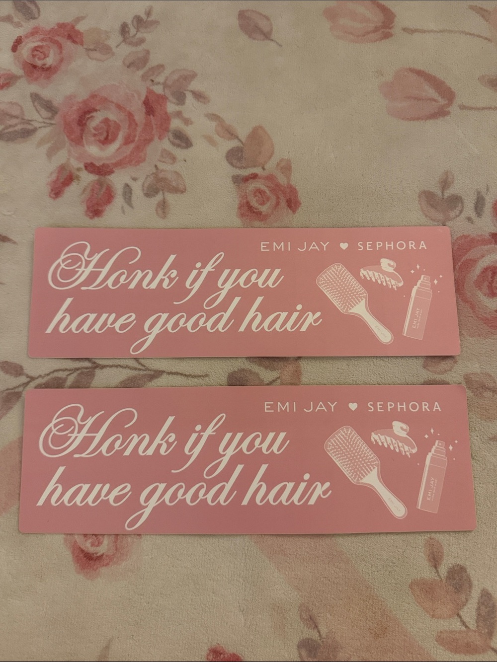 Emi Jay Pink 'Honk if you have good hair' Sticker Set